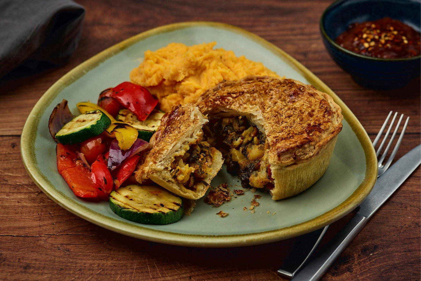 Phat Spicy Cauliflower & Spinach Balti Pie 12 x 285g Ready Meals Asetena Pa