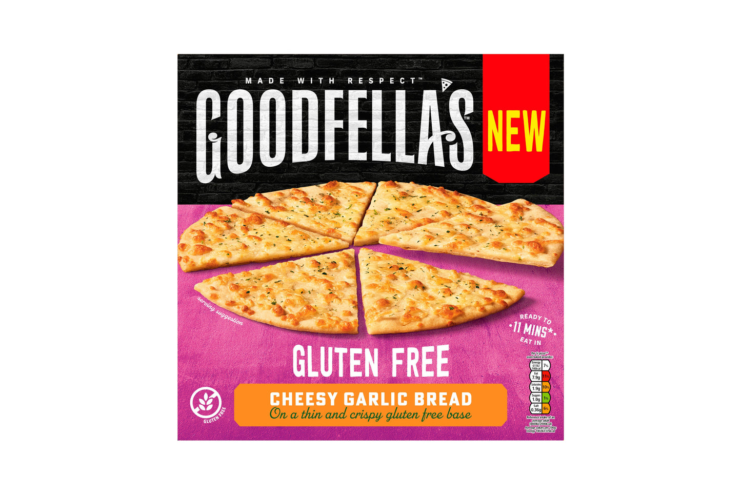 Goodfella's Gluten Free Garlic Bread Cheesy Pizza 175g 1 x 8 Ready Meals Asetena Pa
