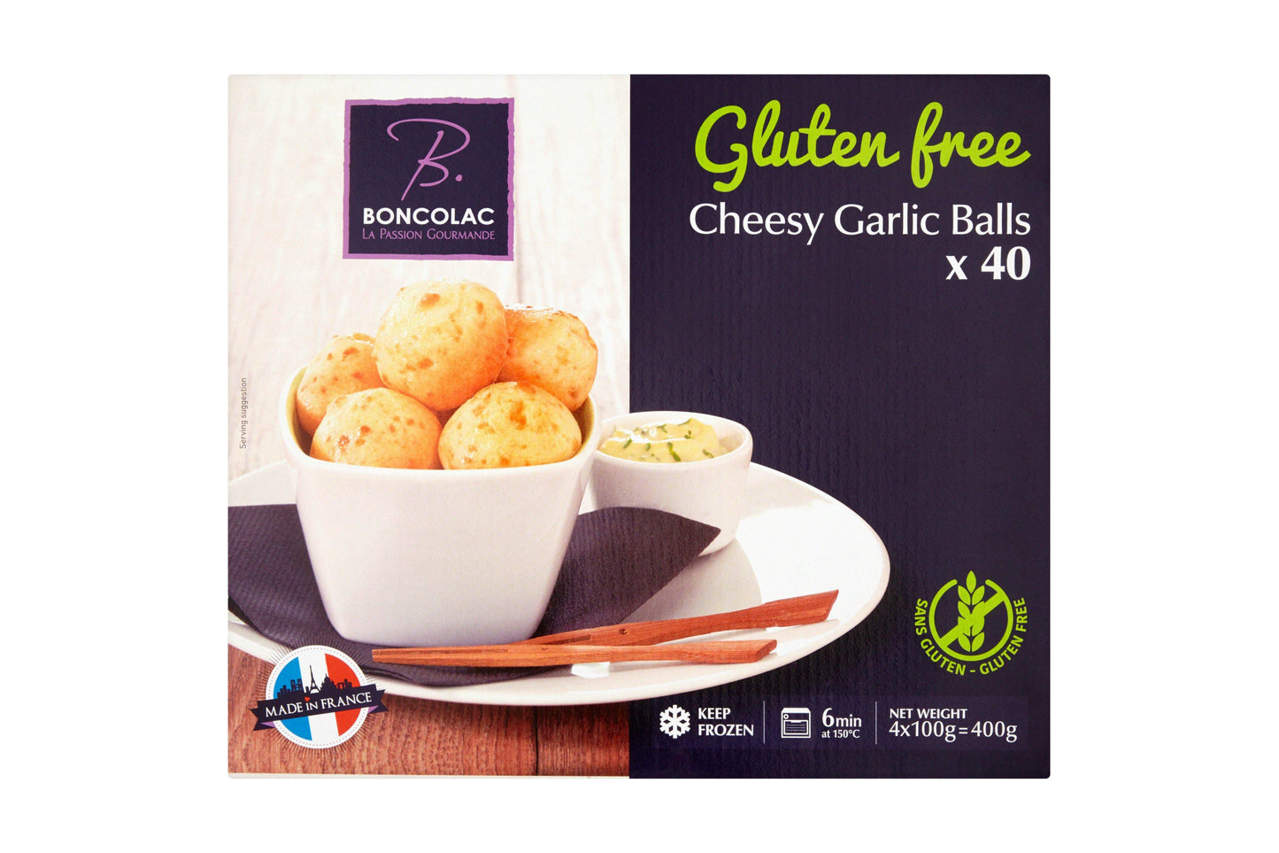 Boncolac Gluten Free Cheesy Garlic Doughballs 1 x 40 Ready Meals Asetena Pa