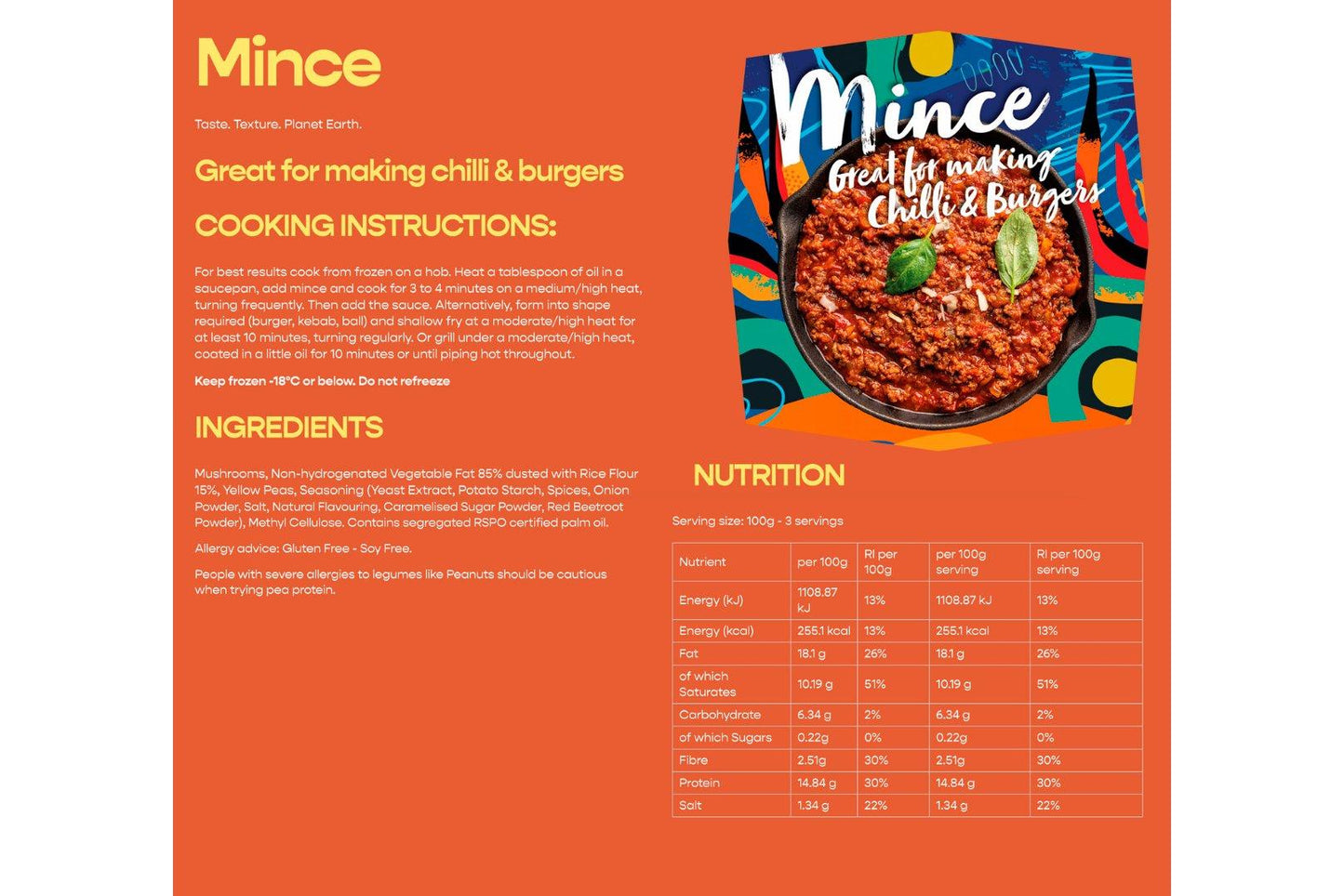 Myco Hooba Plant-Based Mince 1 x 1kg Ready Meals Asetena Pa