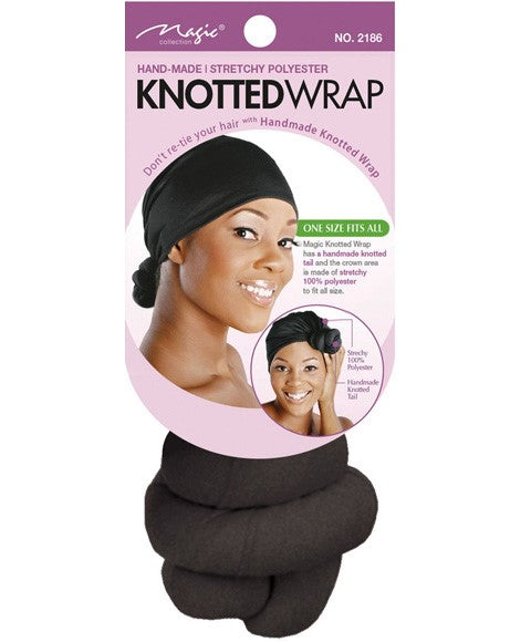 MAGIC COLLECTION HAND MADE KNOTTED WRAP 2186 Color Black Durags and Caps Asetena Pa