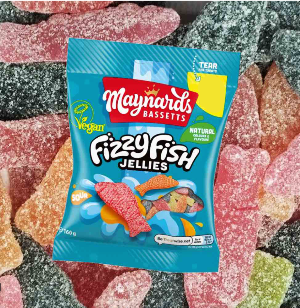 Maynards Bassetts Fizzy Fish 12x130g