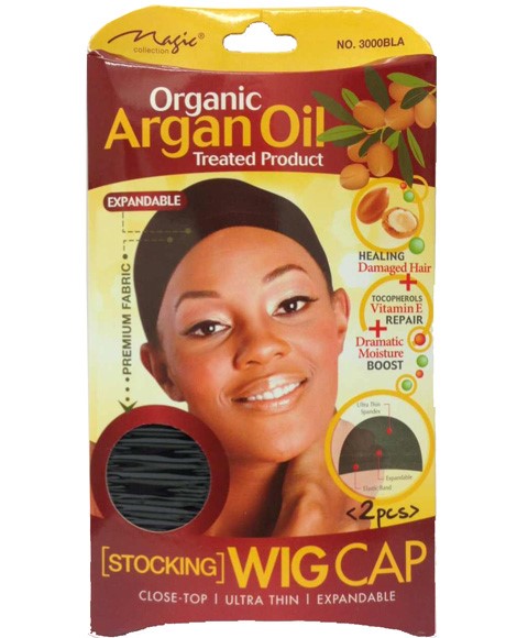 MAGIC COLLECTION ORGANIC ARGAN OIL WIG CAP 3000 Color Black Extensions Accessories Asetena Pa