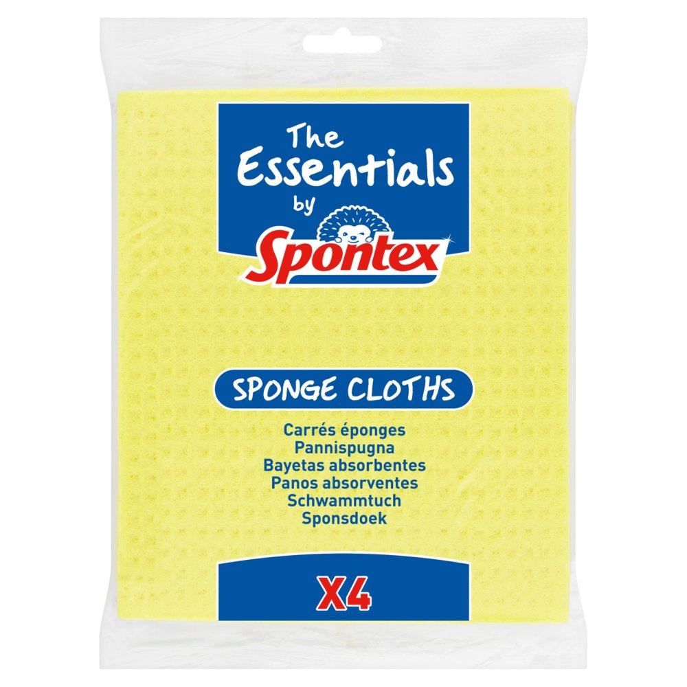 The Essentials by Spontex 4 Sponge Cloths 4pk × 12 × 1