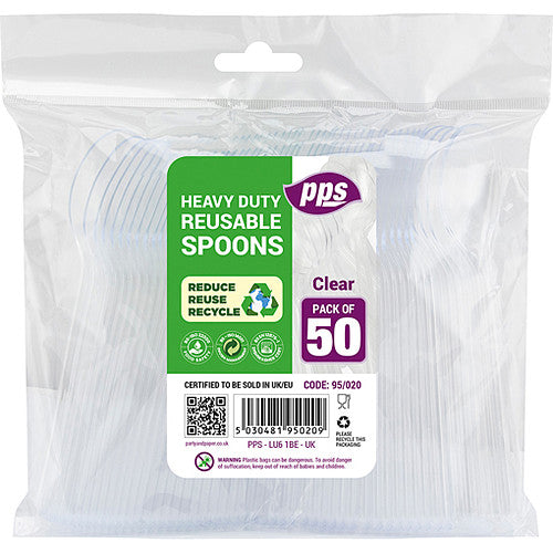 Heavy Duty Plastic Spoons 50s × 1