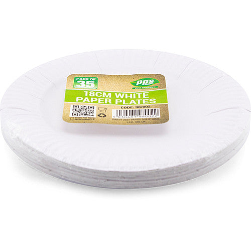 Pps Paper Plates White 18cm 35s × 1