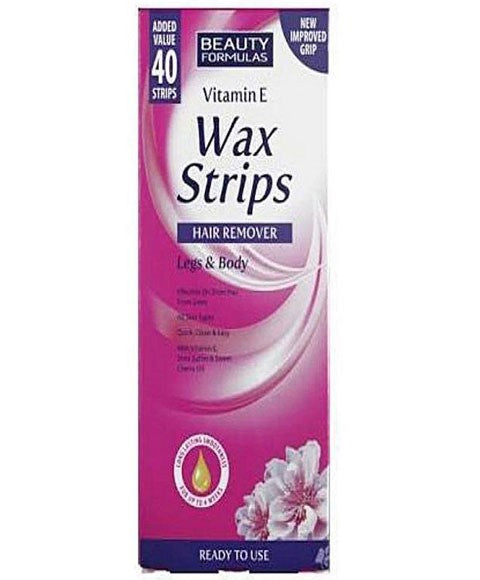 BEAUTY FORMULAS HAIR REMOVAL WAX STRIPS LEGS AND BODY 40 Strips Hair Removing Asetena Pa