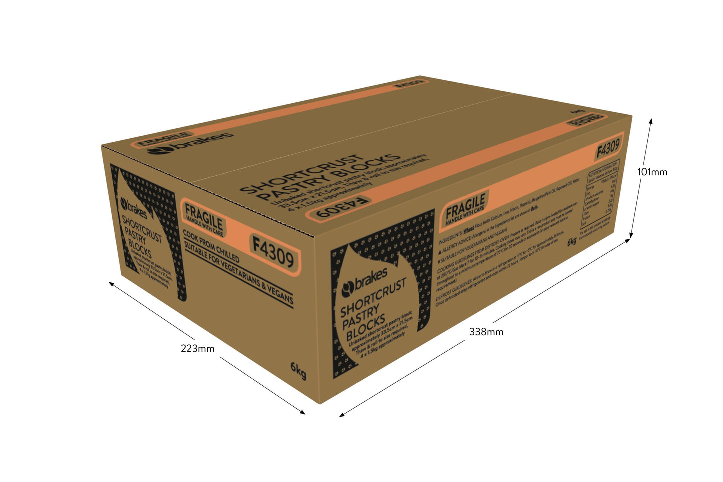 Sysco Essentials Shortcrust Pastry Blocks 1 x 4 Ready Meals Asetena Pa