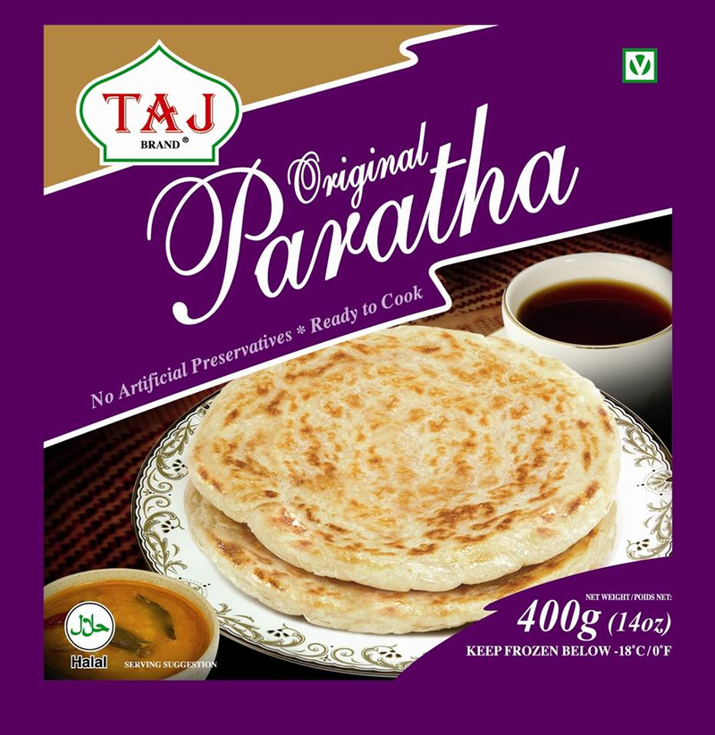 TAJ Plain Paratha UNIT 6x400g . Packed 2 units to a case.
Unit Weight: 2.40 Kilos.