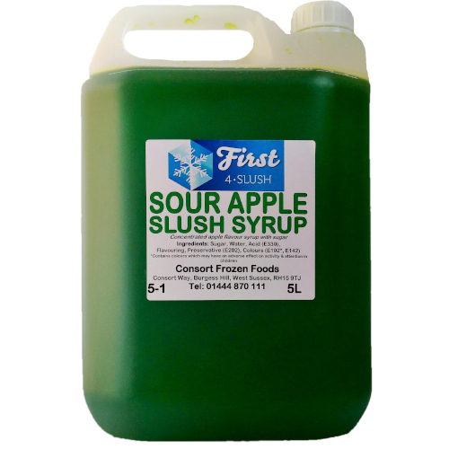 Slush Sour Apple 1x5lt . Packed 2 units to a case.
Unit Weight: 5.79 Kilos.