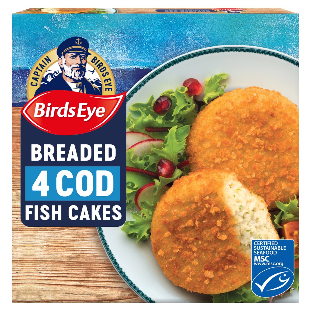 Birds Eye 4 Breaded Cod Fish Cakes 198g 4s × 1