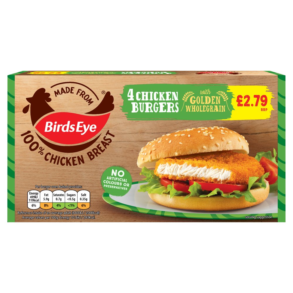Birds Eye 4 Chicken Burgers 220g 200g × 1