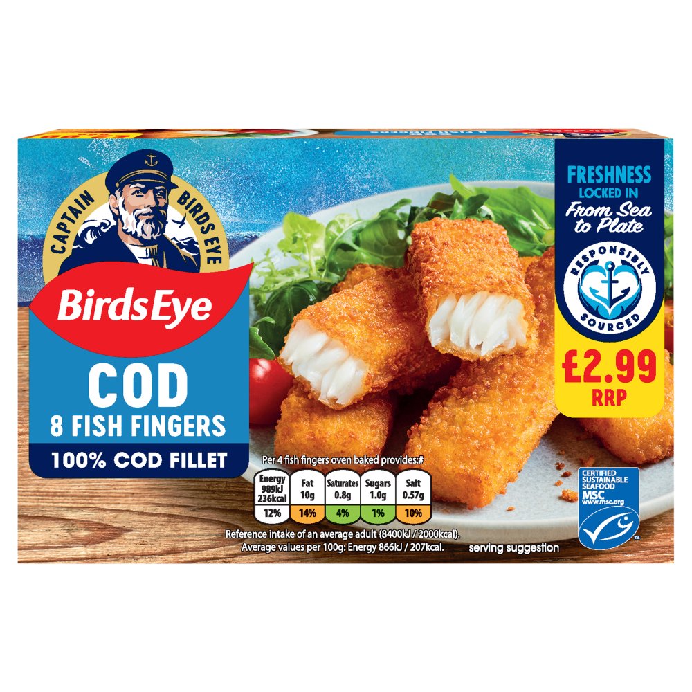 Birds Eye 8 Cod Fish Fillet 224g 224g × 1