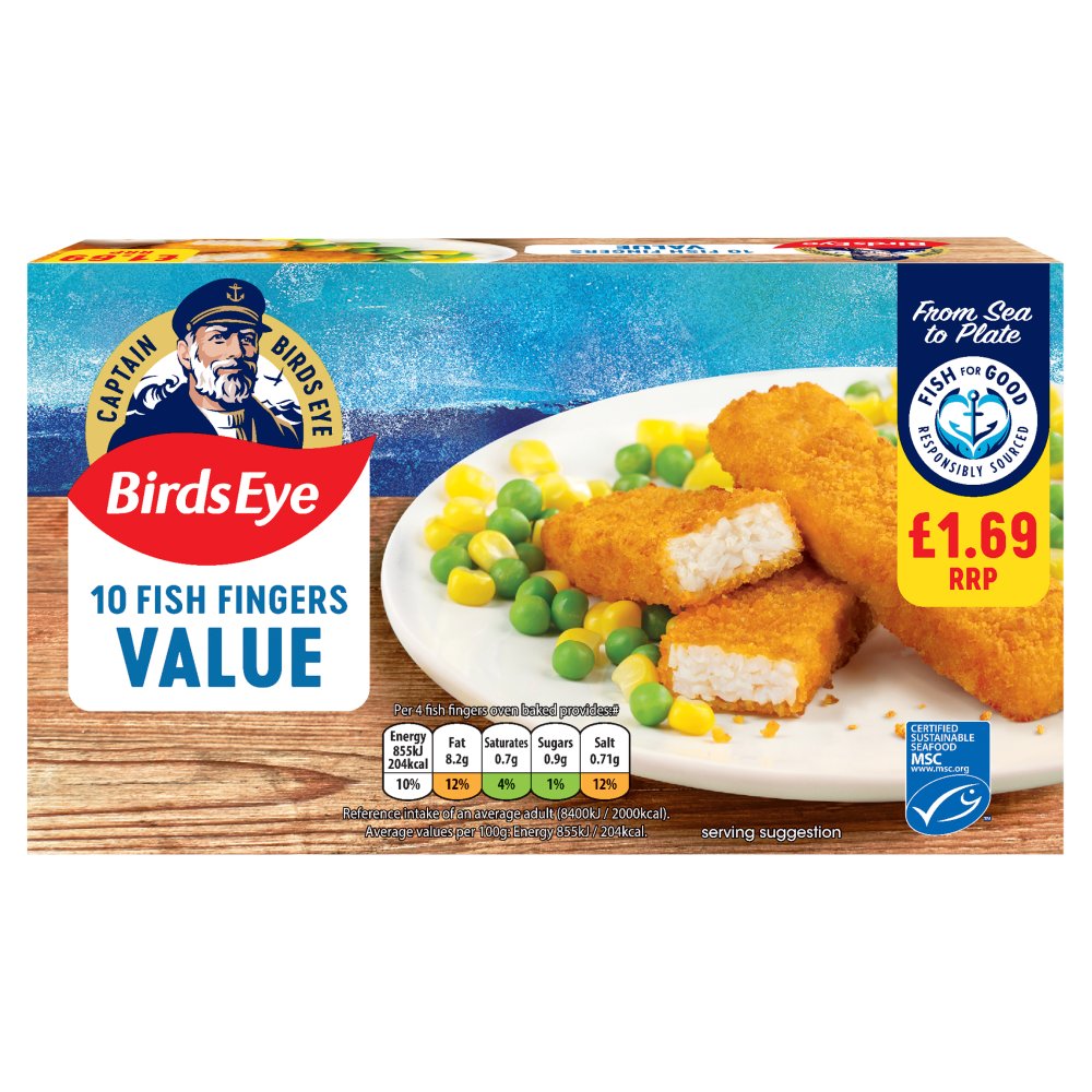 Birds Eye 10 Fish Fingers Value 250g 250g × 1