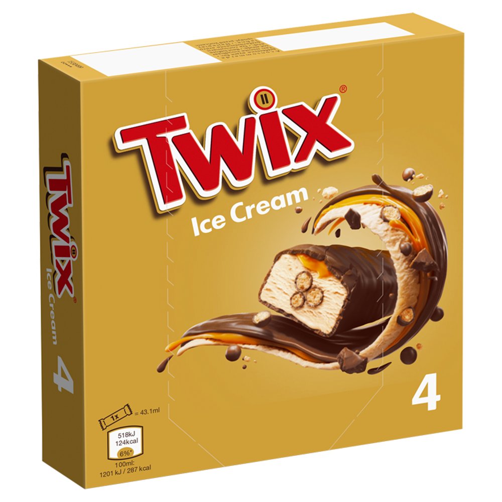 Twix Chocolate & Caramel Ice Cream 4pk 4pk × 1