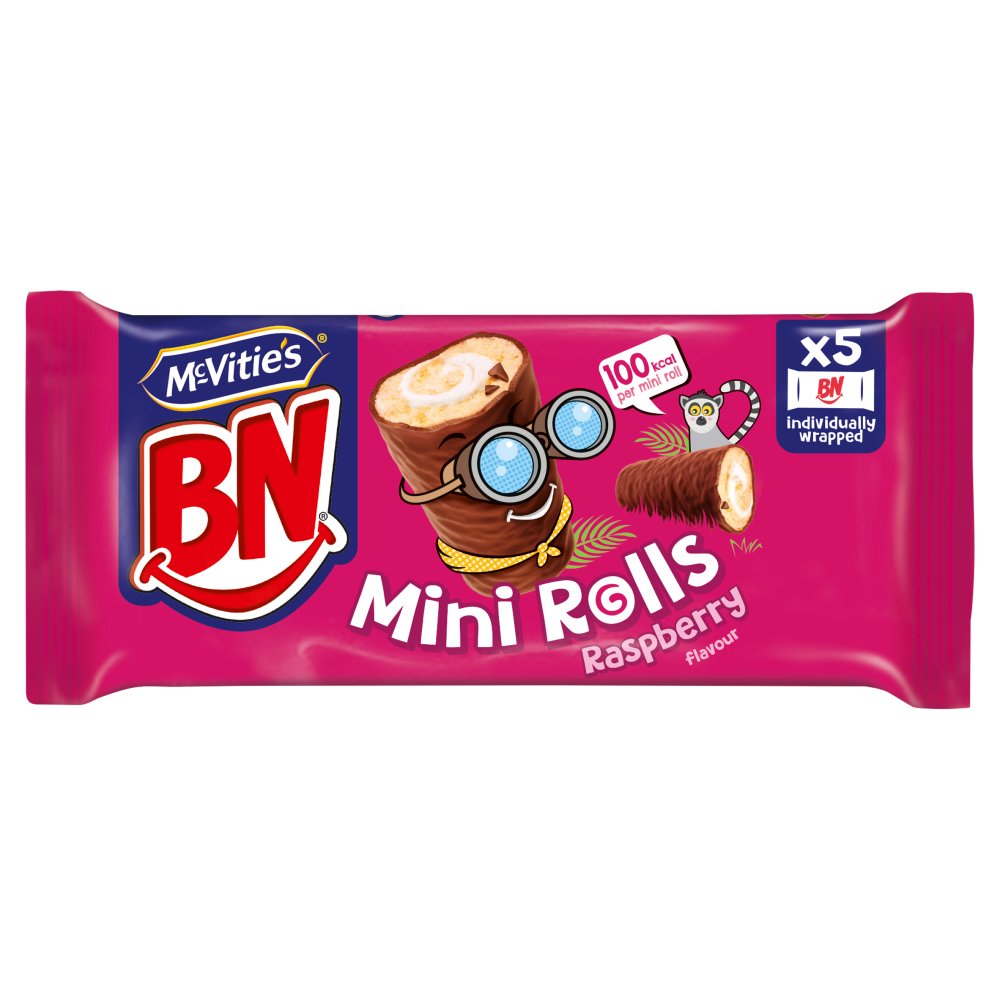 McVitie's BN Raspberry Mini Rolls Cake Bars Multipack 5 x 21.8g, 109g 5pk × 12