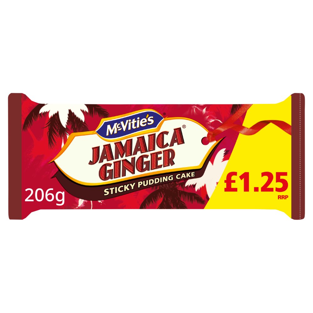 McVitie's Jamaica Ginger Sticky Pudding Cake PMP £1.25 206g × 8