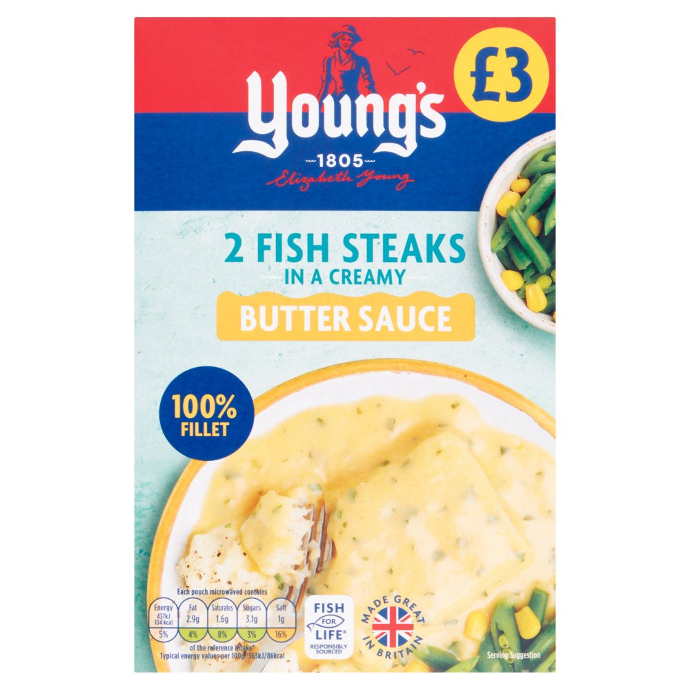 Young's 2 Fish Steaks in a Creamy Butter Sauce 280g 280g × 8