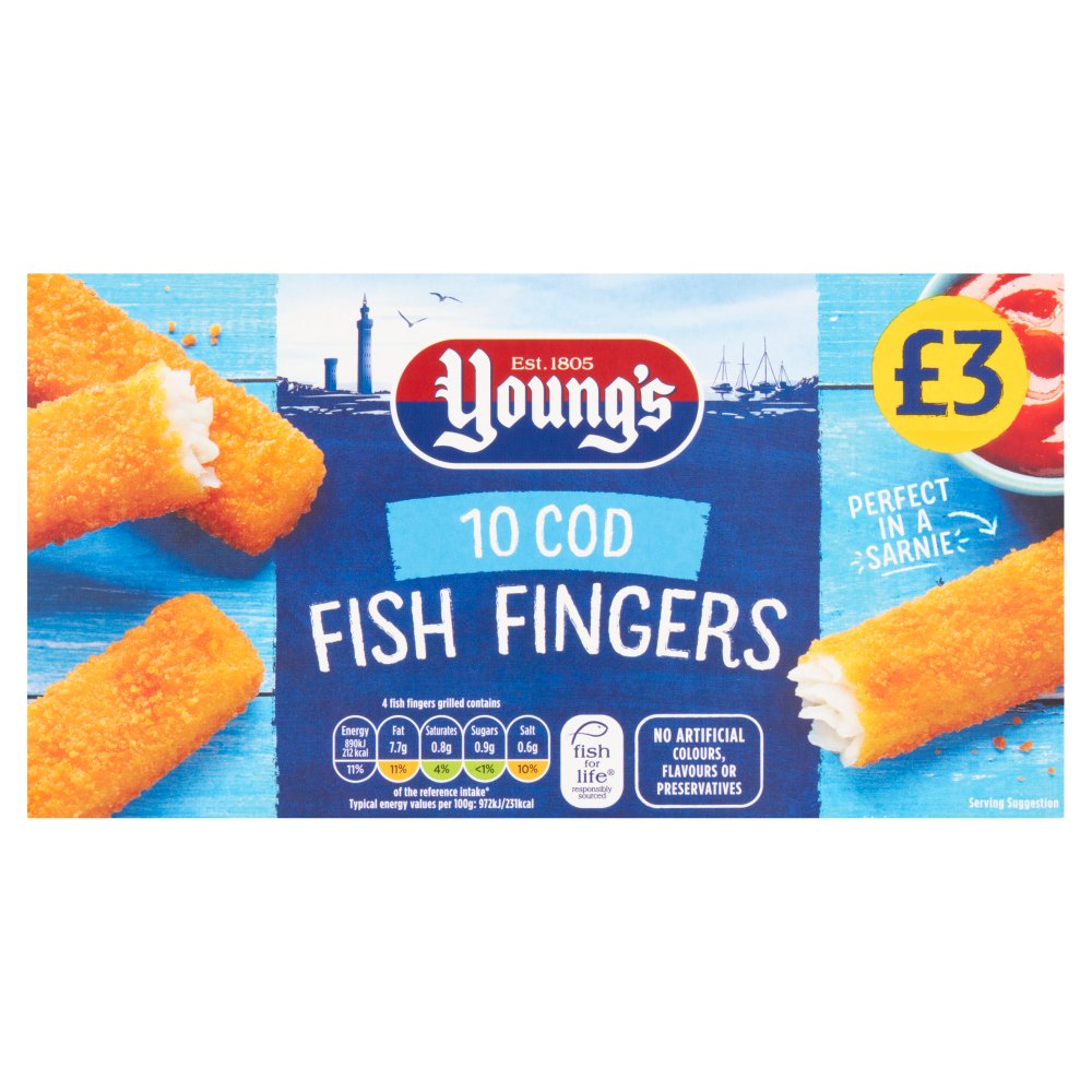Young's 10 Cod Fish Fingers 250g 250g × 1