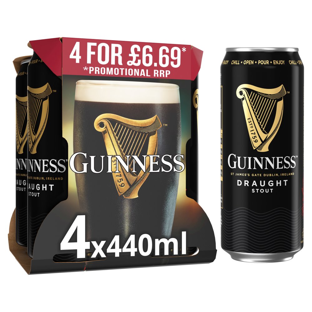 Guinness Draught In Can 4.1% vol 440ml PMP £6.69 Cans 440ml × 6 × 1