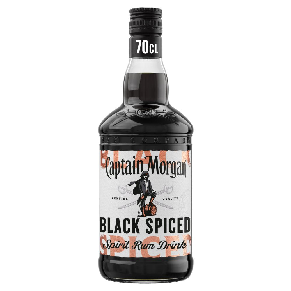 Captain Morgan Black Spiced Rum Spirit 40% vol 70cl Bottle 70Cl × 6
