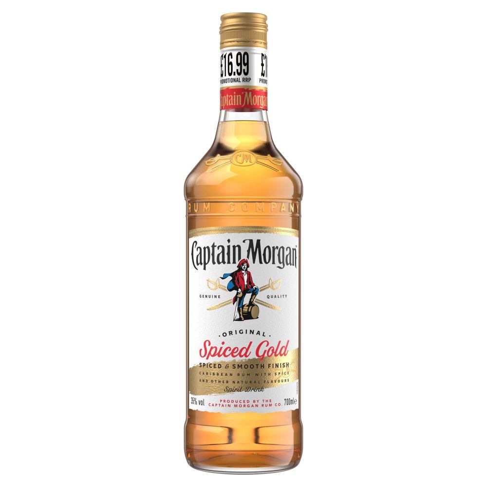 Captain Morgan Original Spiced Gold Rum Based Spirit Drink 35% vol 70cl £16.99 PMP 06x01 70Cl × 6