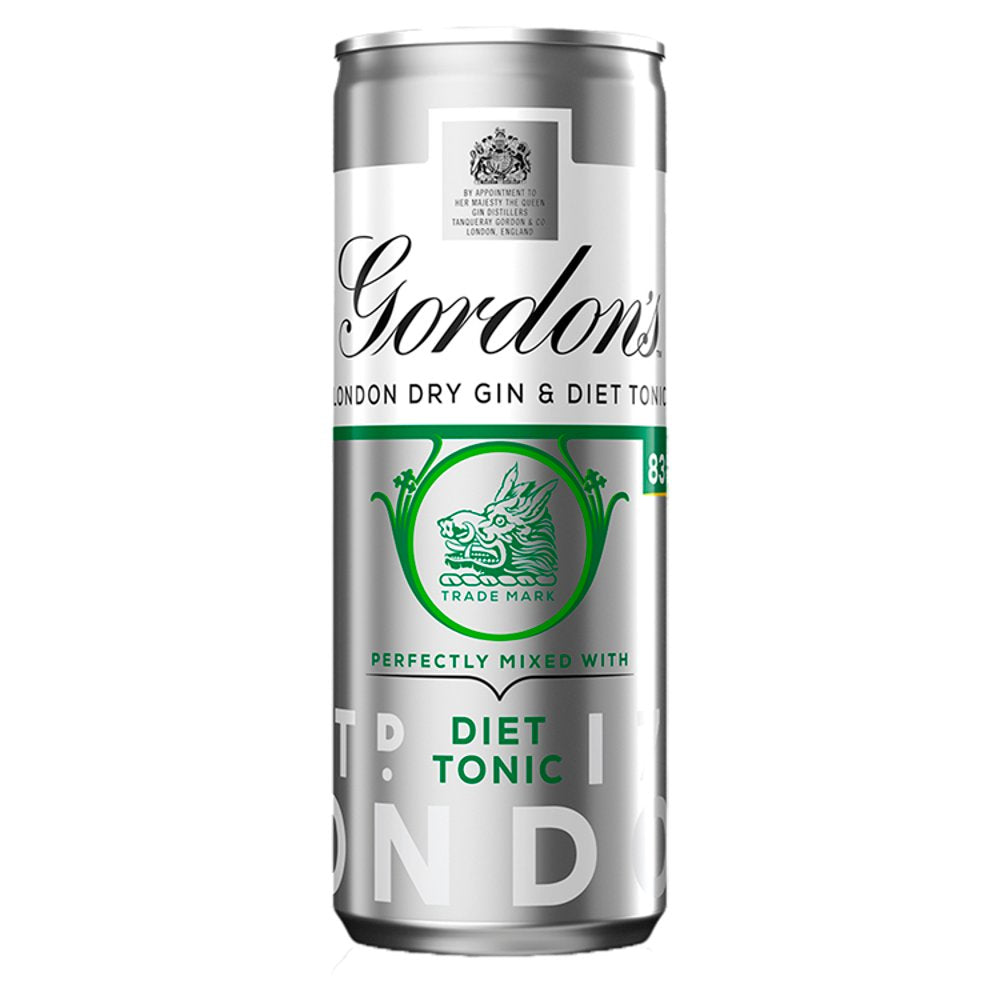 Gordon's Special Dry London Gin and Slimline Tonic Ready to Drink 250ml Can 250ml × 12 × 1
