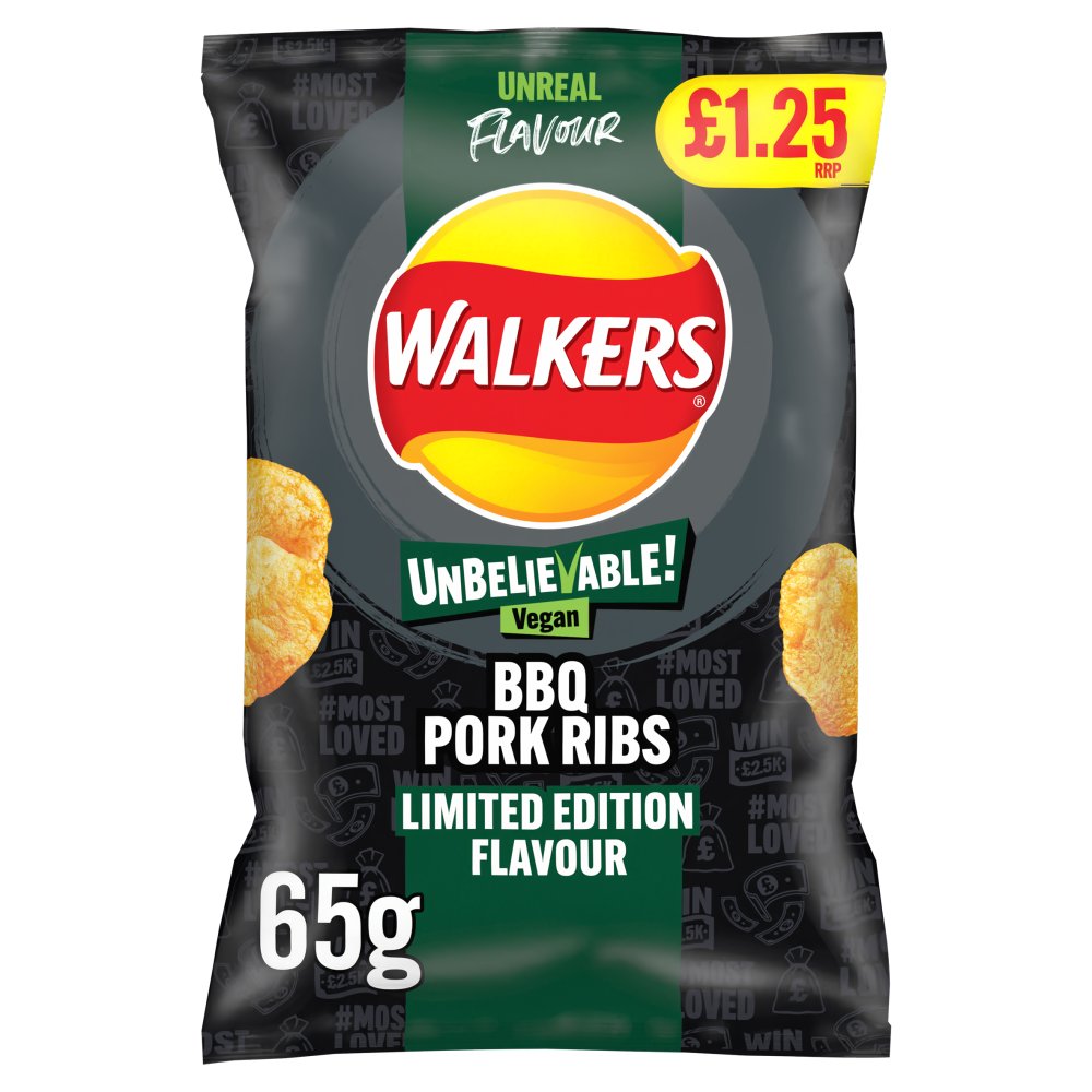 Walkers Vegan Bbq Pork Rib 15x65g