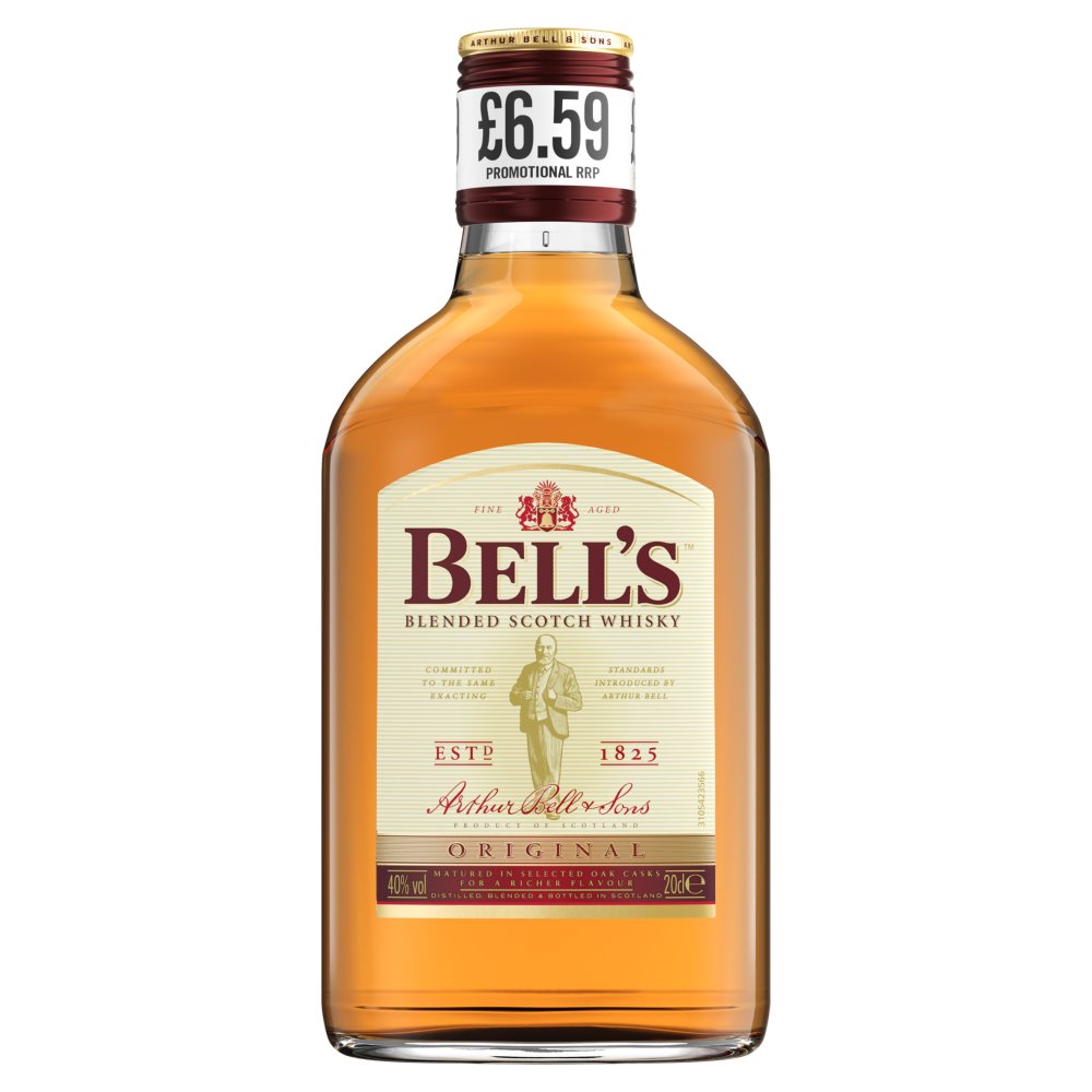 Bell's Original Blended Scotch Whisky 40% vol 20cl Bottle PMP £6.59 20Cl × 48