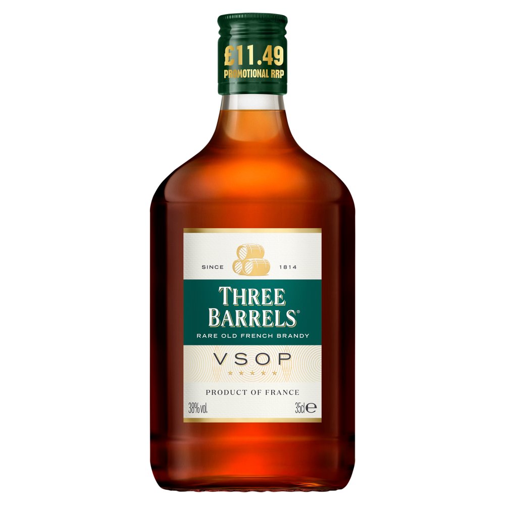 Three Barrels Rare Old French Brandy VSOP 35cl 35Cl × 12