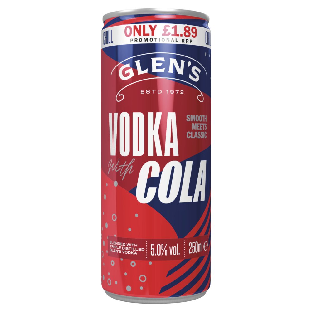 Glen's Vodka with Cola 250ml 250ml × 12 × 1