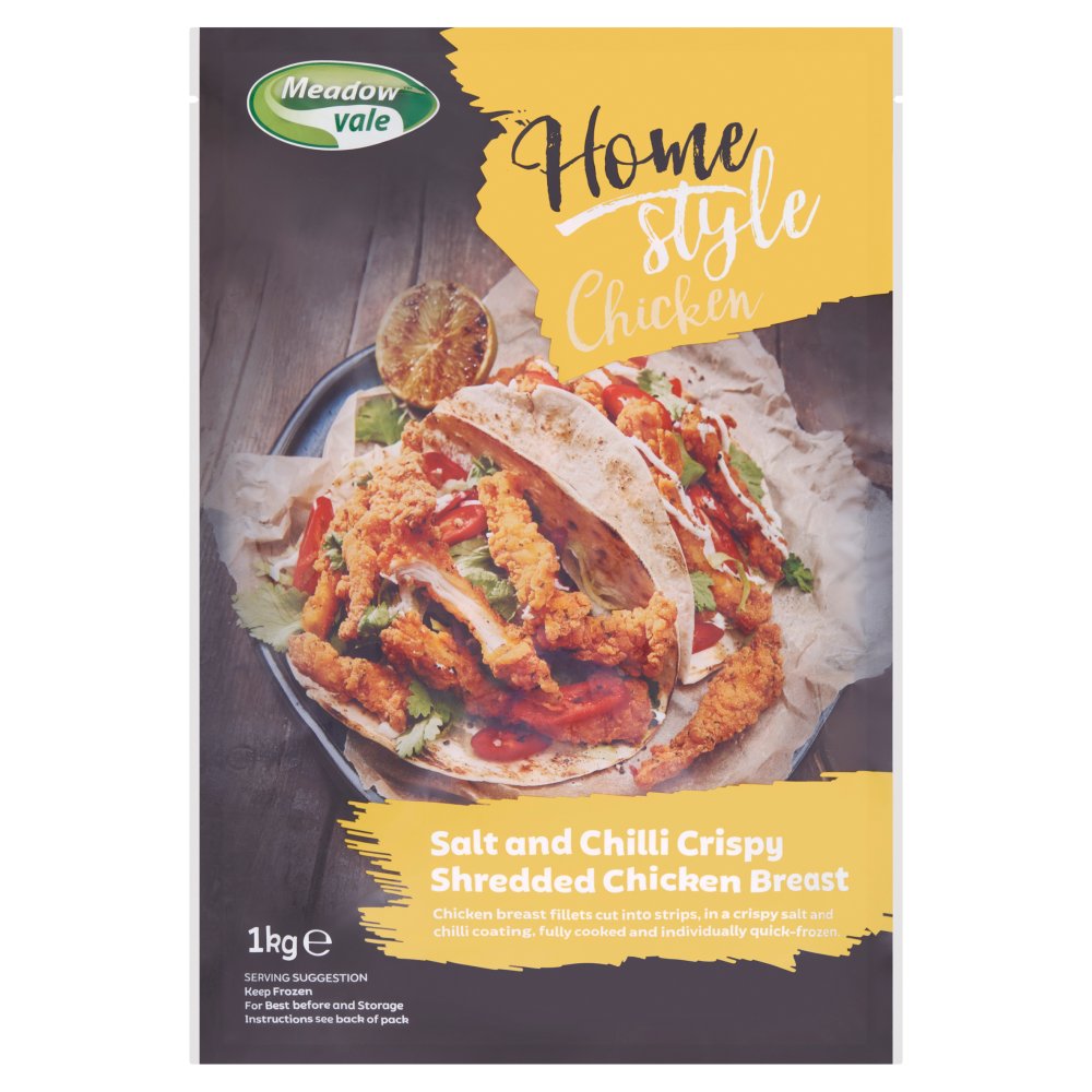 Meadow Vale Salt and Chilli Crispy Shredded Chicken Breast 1kg 1Kg × 4
