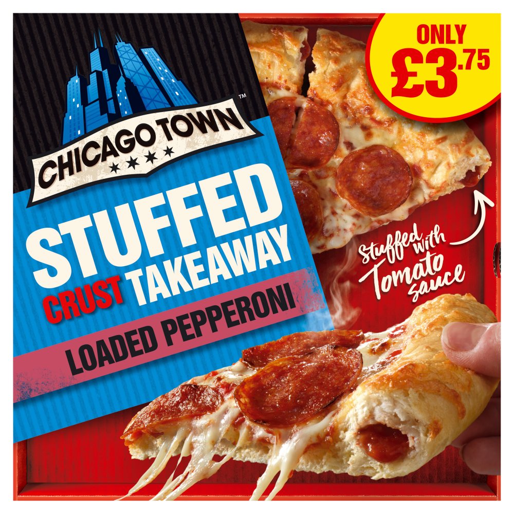 Chicago Town Takeaway Stuffed Crust Pepperoni Medium Pizza 490g (PMP) 490g × 10