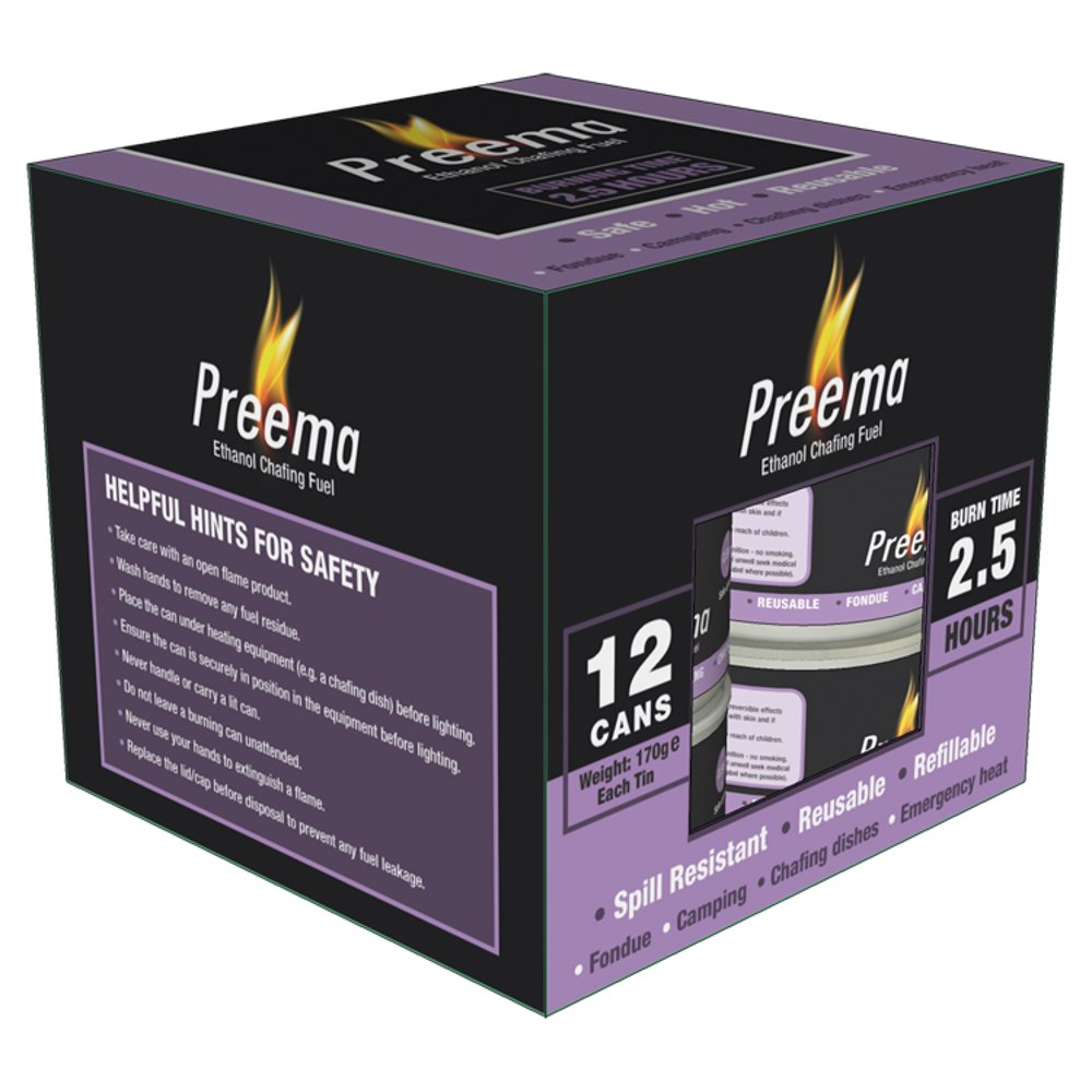 Preema Ethanol Chafing Fuel 2.5 hour 12 pack 12s × 1