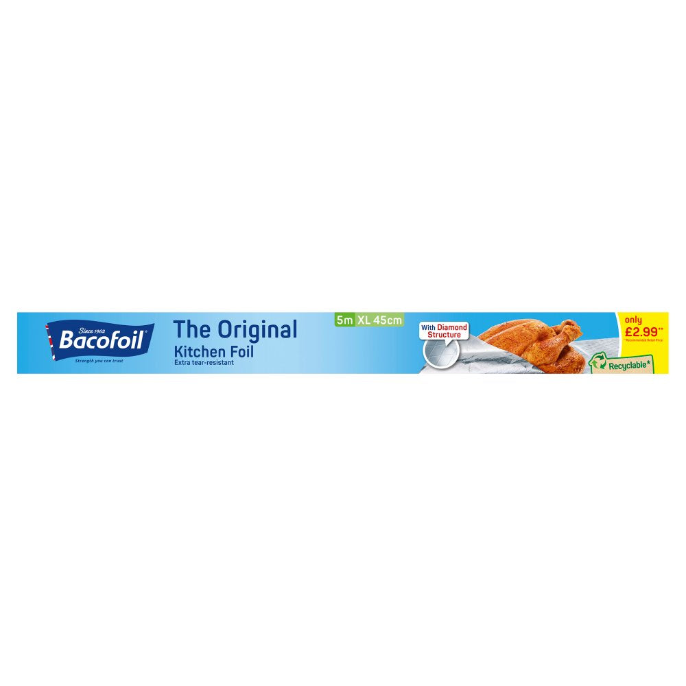 Bacofoil The Original Kitchen Foil XL 5m x 45cm 450Mmx5M × 6 × 1