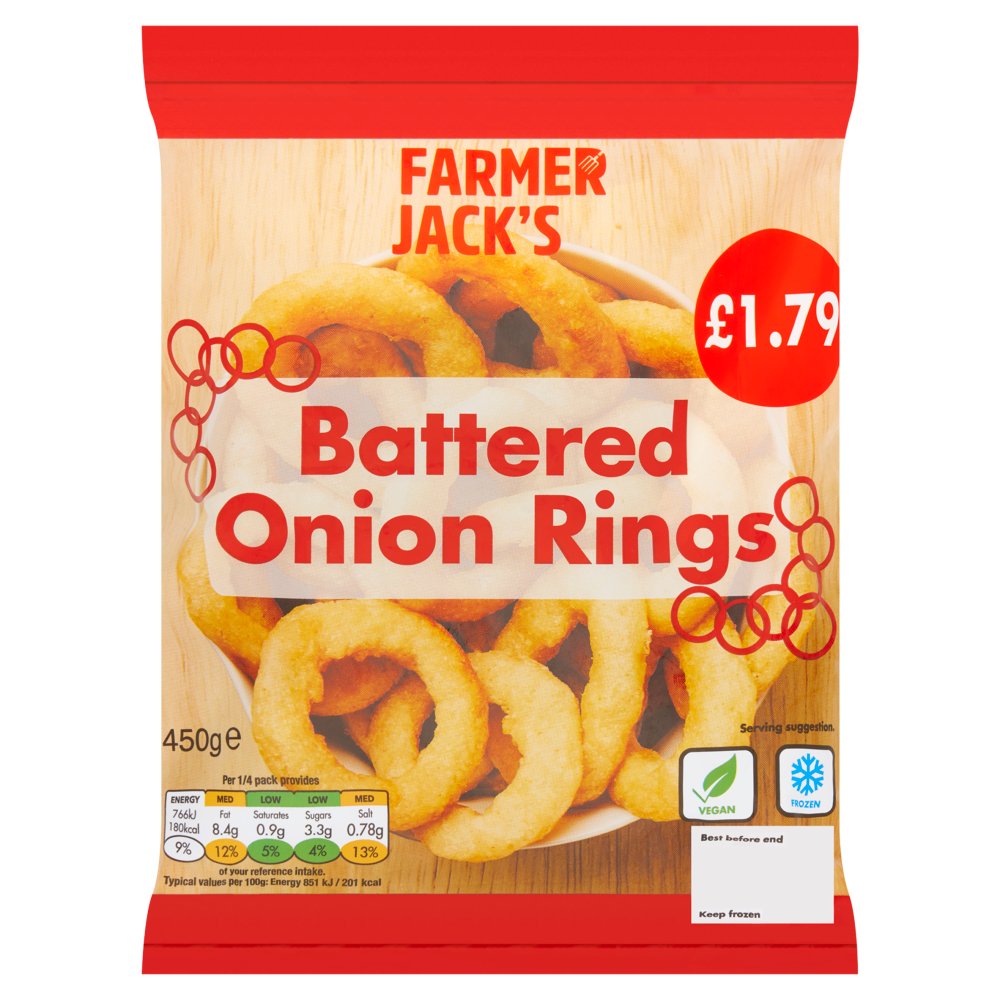 Farmer Jack's Battered Onion Rings 450g 450g × 1