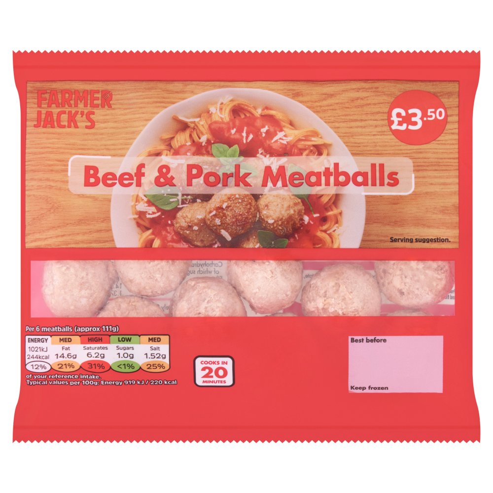 Farmer Jack's Beef & Pork Meatballs 240g 240g × 1