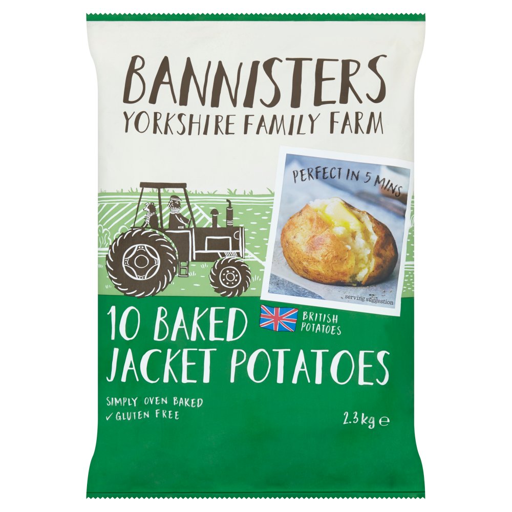 Bannisters Yorkshire Family Farm 10 Baked Jacket Potatoes 2.3kg 10s × 6
