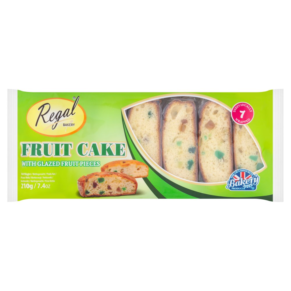 Regal BAKERY Fruit Cake with Glazed Fruit Pieces 210g 7pk × 14