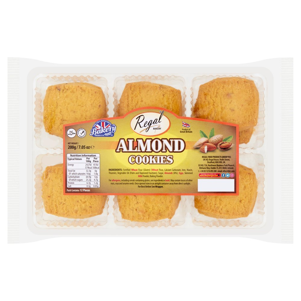 Regal BAKERY Almond Cookies 200g 12pk × 8