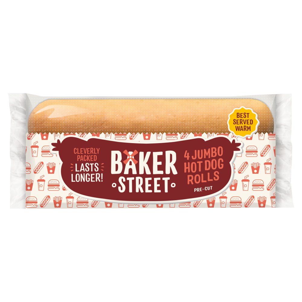 Baker Street 4 Jumbo Hot Dog Rolls 4pk × 1