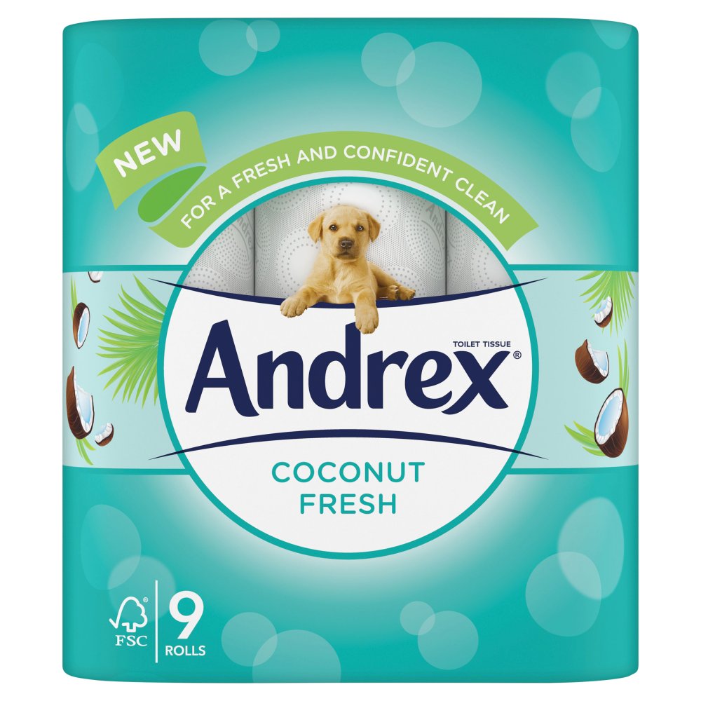 Andrex® Coconut Fresh 9 roll Box × 5 × 1