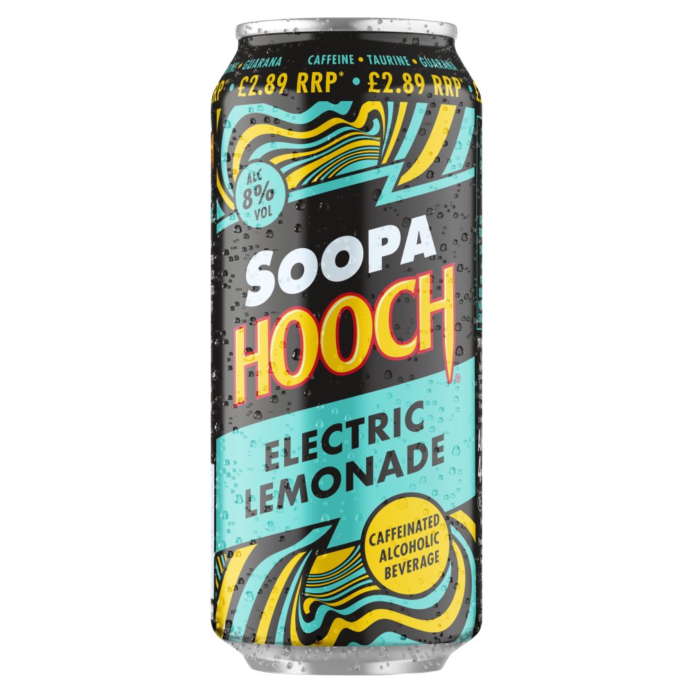 Soopa Hooch Electric Lemonade Caffeinated Alcoholic Beverage 440ml 440ml × 8 × 1