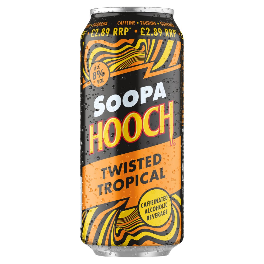 Soopa Hooch Twisted Tropical Caffeinated Alcoholic Beverage 440ml 440ml × 8 × 1
