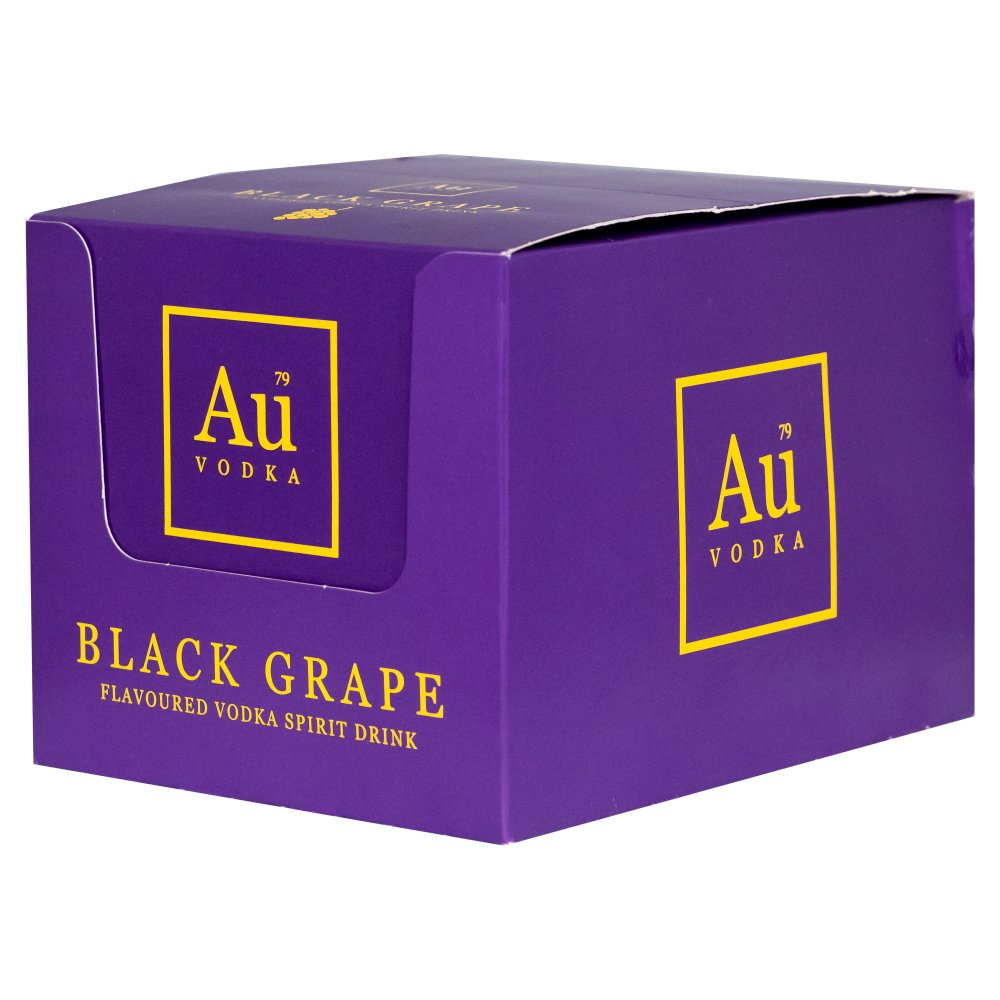 Au Vodka Black Grape Flavoured Vodka Spirit Drink 12 x 5cl 5Cl × 12 × 1