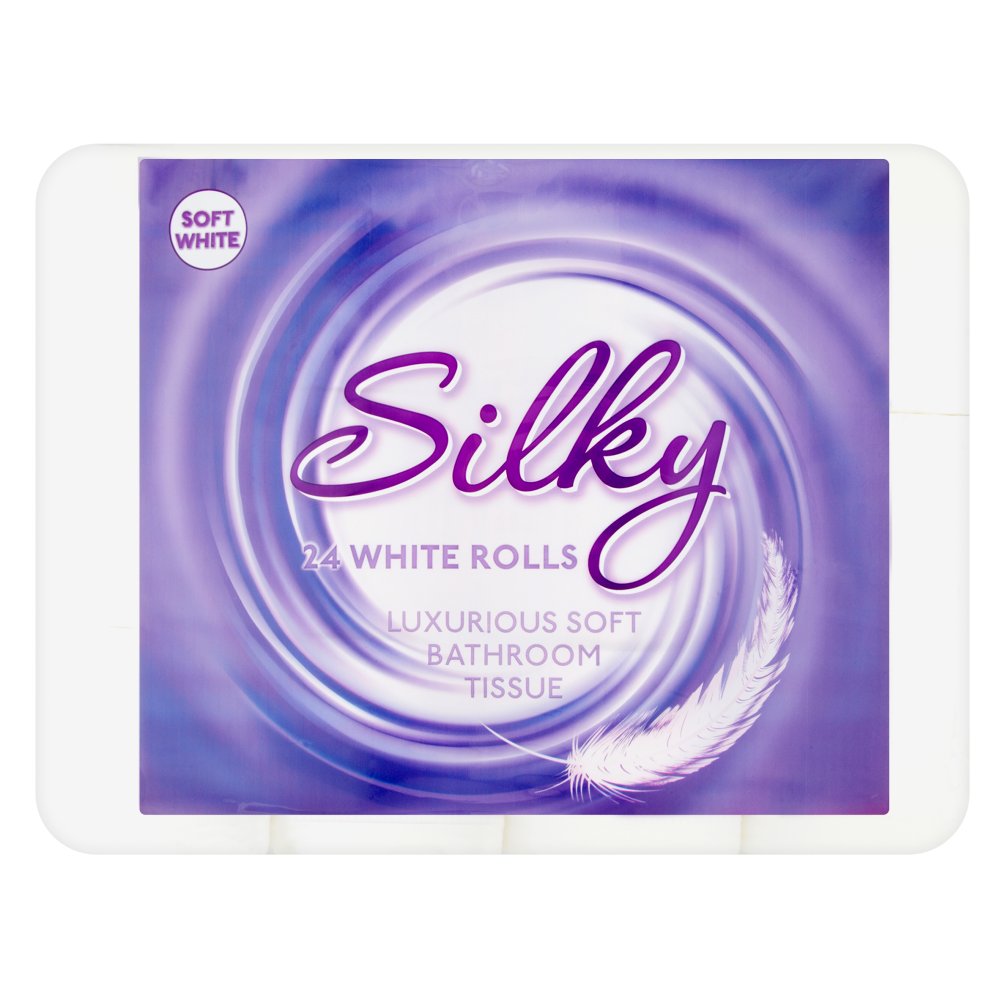 Silky 24 White Rolls Luxurious Soft Bathroom Tissue 24s × 24 × 1