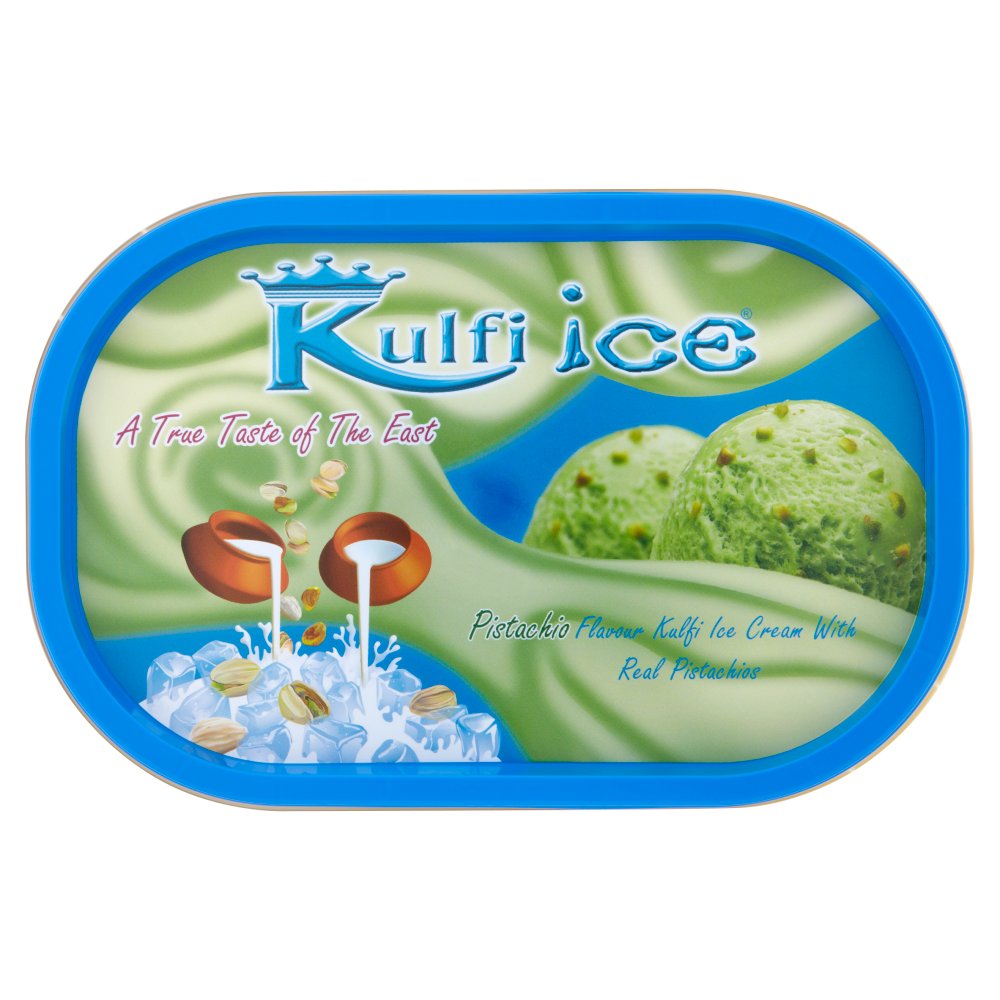 Kulfi Ice Pistachio Flavour Kulfi Ice Cream with Real Pistachios 1 Litre 1Ltr × 8