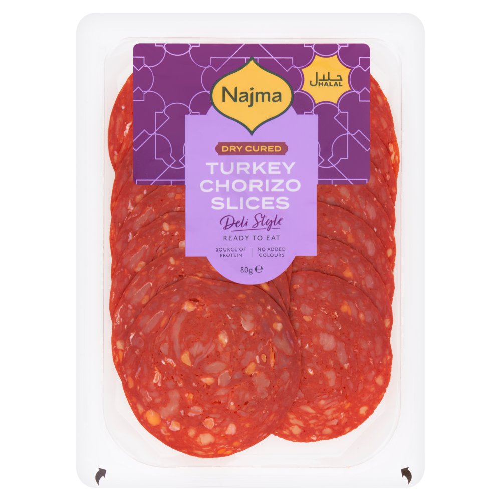 Najma Turkey Chorizo Slices 80g 80g × 15