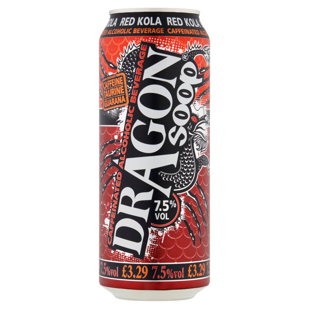 Dragon Soop Caffeinated Alcoholic Beverage Red Kola 500ml 500ml × 8 × 1