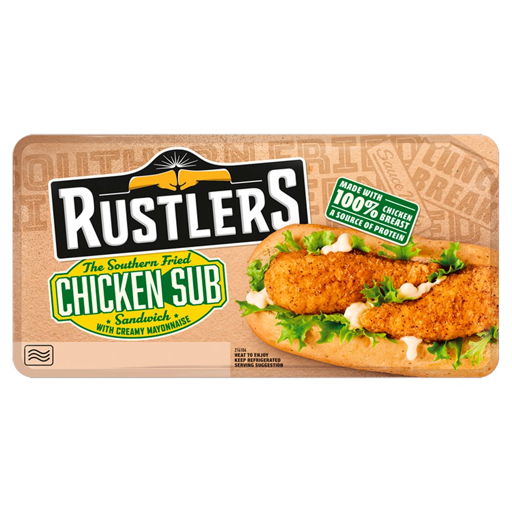 Rustlers The Southern Fried Chicken Sub Sandwich with Creamy Mayonnaise 158g 158g × 1